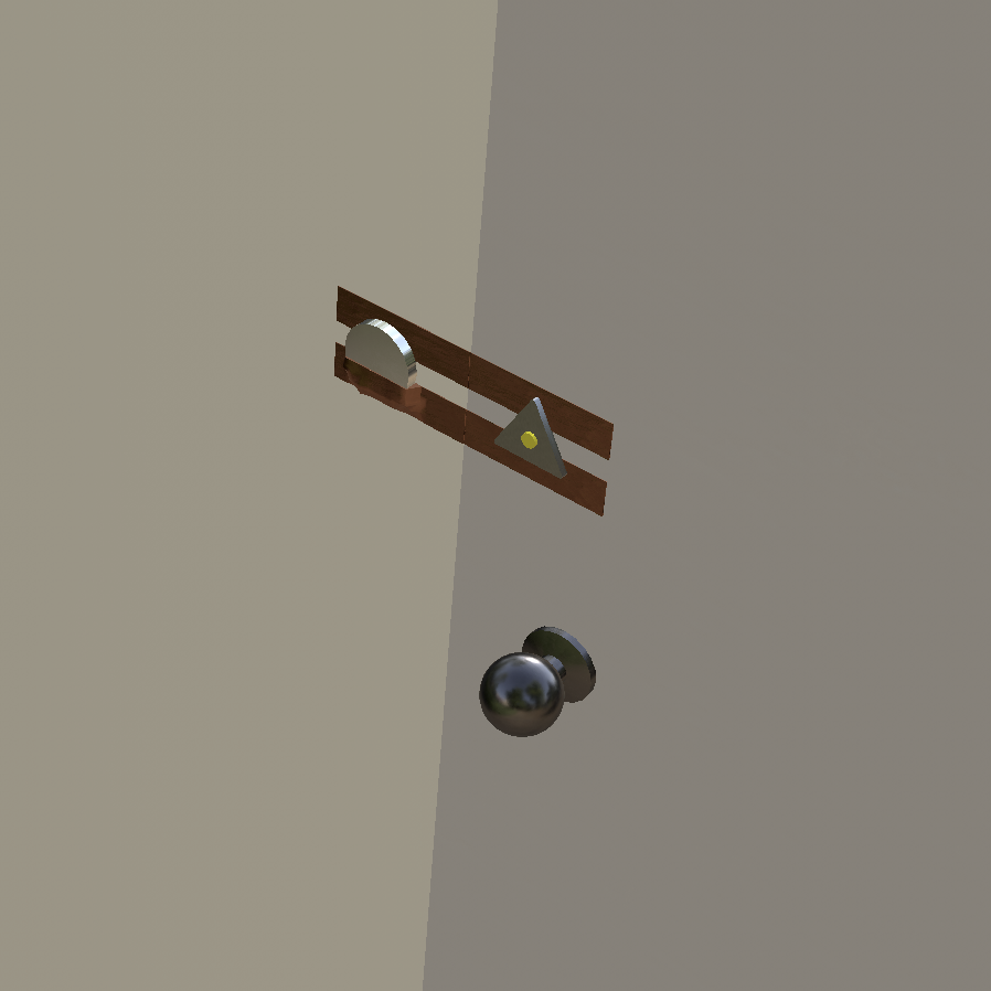 Cinema 4D model of circuit on doorframe. When door is closed the LED light is triggered