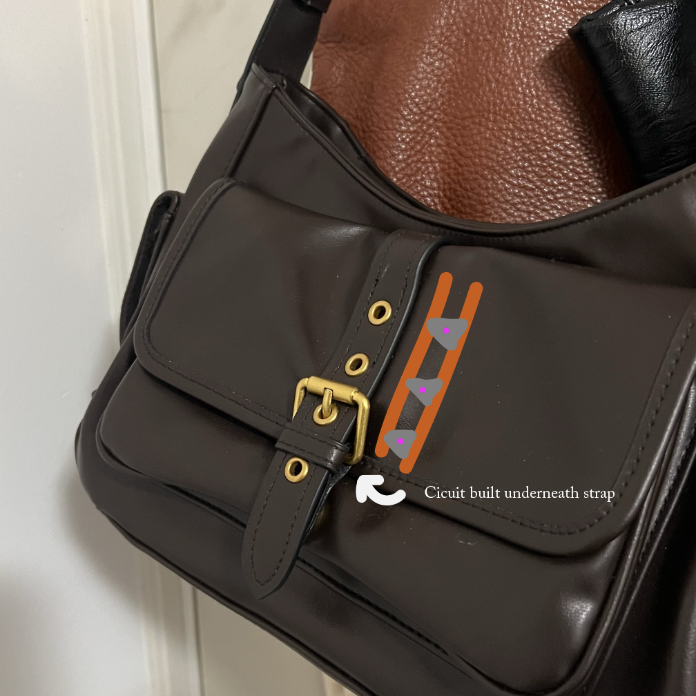 Illustration of circuit built on a bag