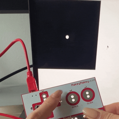 Using the Makey Makey arrow keys to draw circles