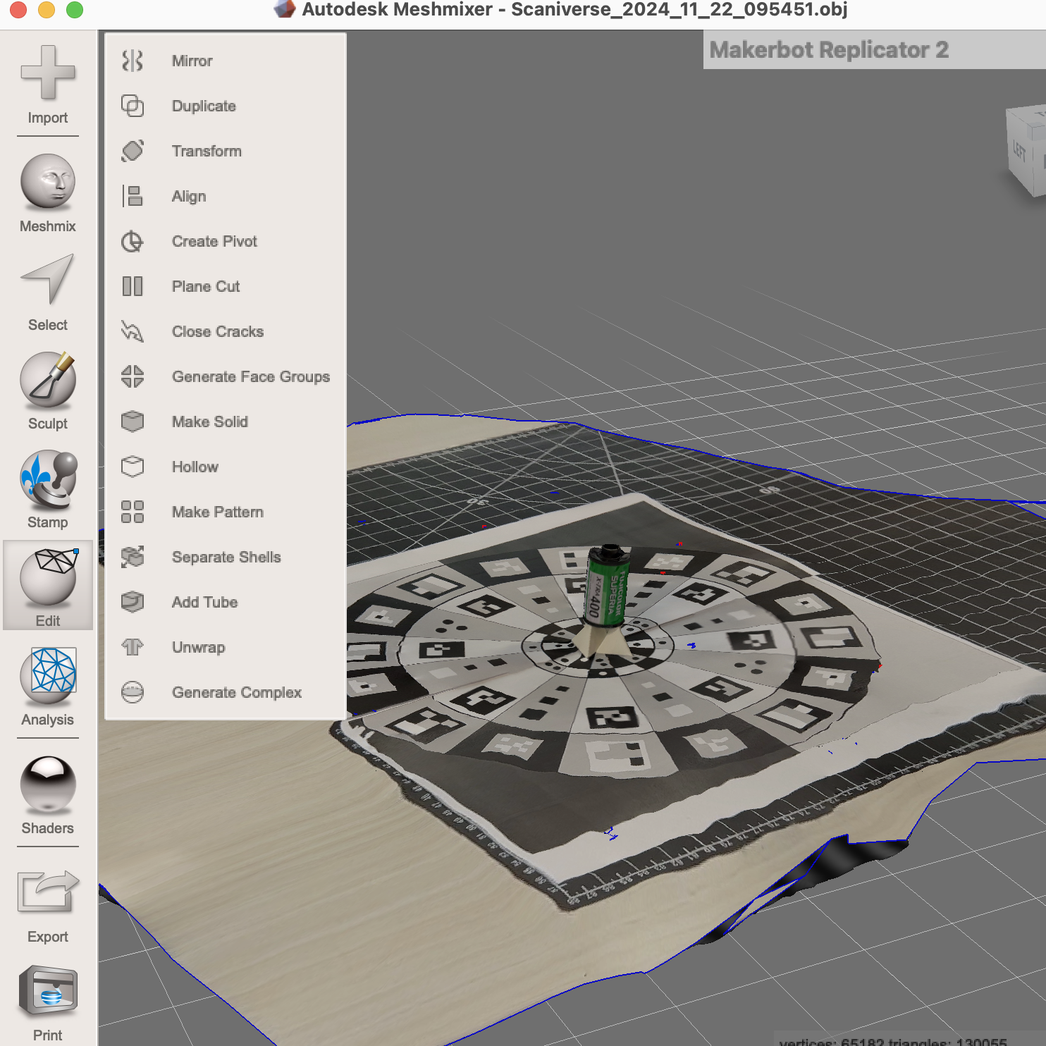 Importing models into meshmixer